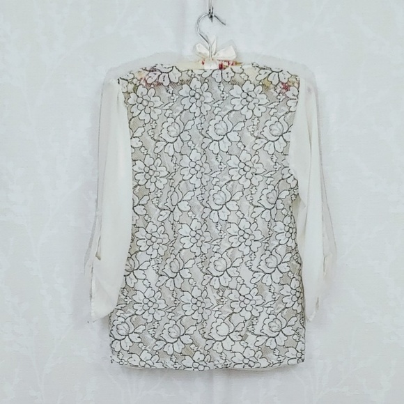 Maurices | Draped Front Sheer V-Neck Blouse | S - Picture 2 of 7